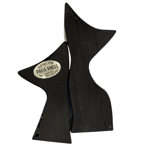 Ariki Paua Shell Cat Figurines Pair MCM Cool Cats Made In New Zealand Groovy Mod - Picture 2 of 9